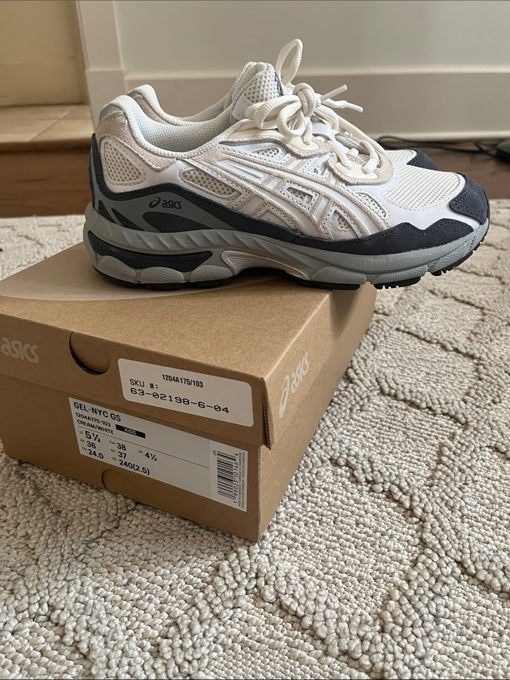 Asics White and Gray Athletic Sneakers